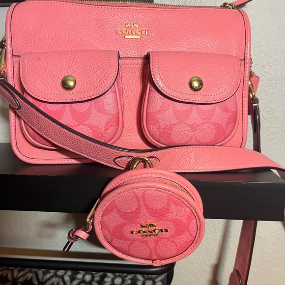 Coach Pennie crossbody with coin purse  in Pink Lemonade - Picture 3 of 4